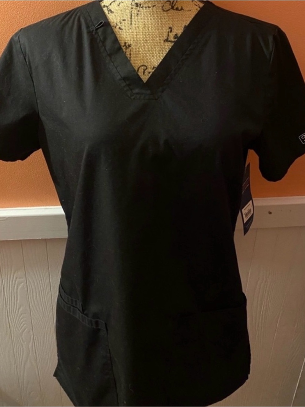 Black Cherokee Core Stretch Scrub Top